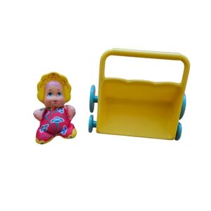 Galoob Doll with Yellow Stroller